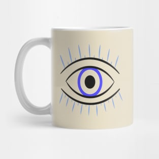 blue evil eye minimalistic art Mug